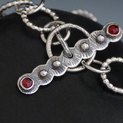 Sterling Silver Garnet Toggle Clasp Bracelet