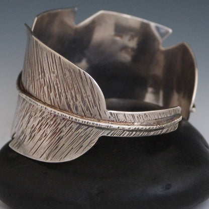 Sterling Silver and Turquoise Feather Cuff