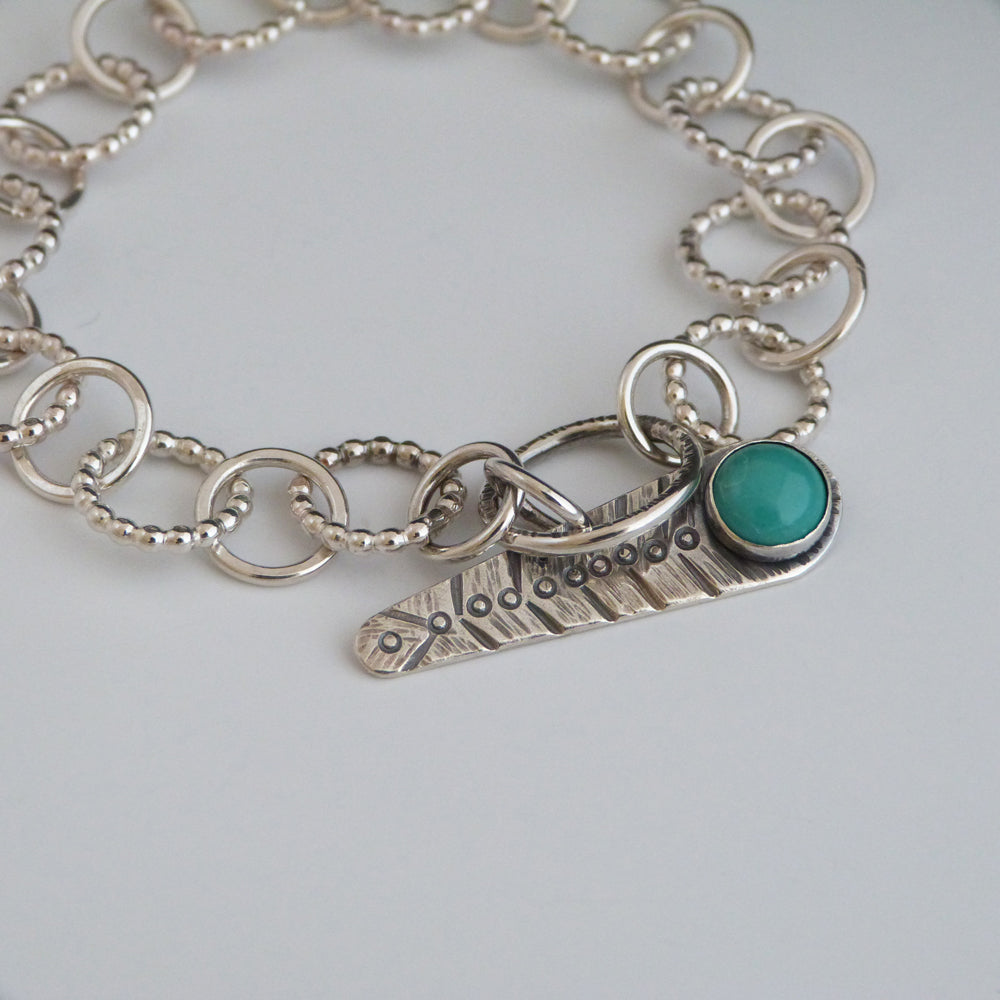 Hand Made Sterling Silver and Turquoise Chain