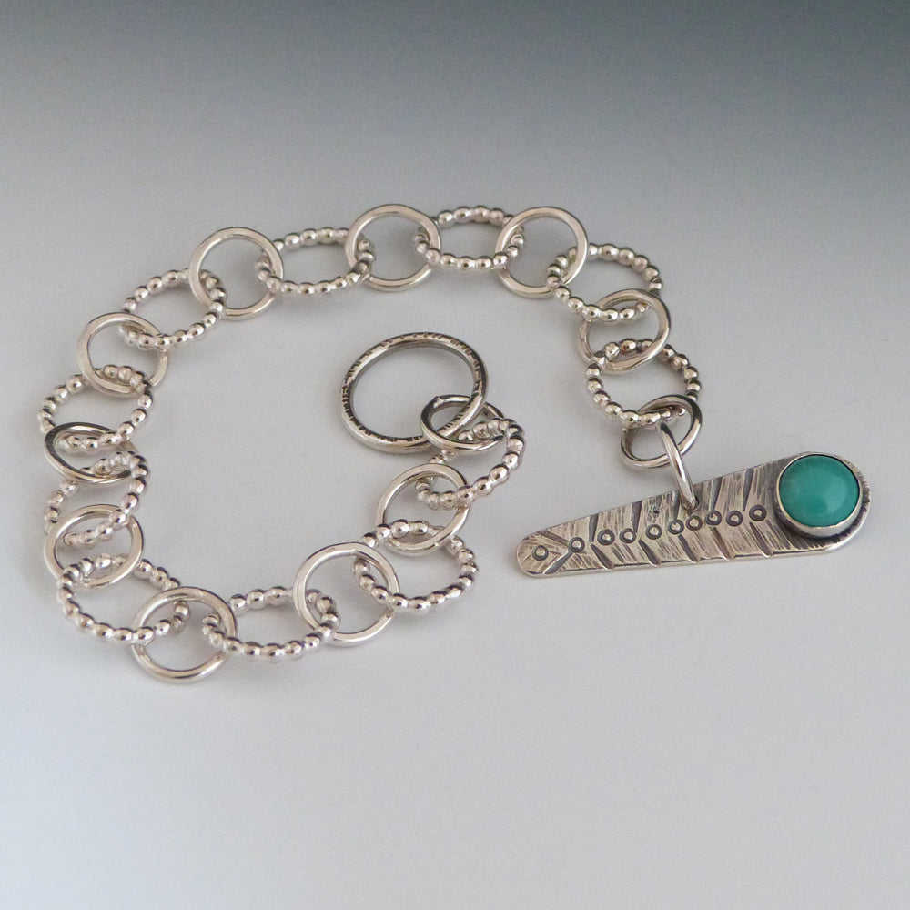 Hand Made Sterling Silver and Turquoise Chain