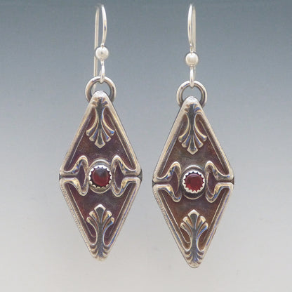 Garnet Art Deco Earrings