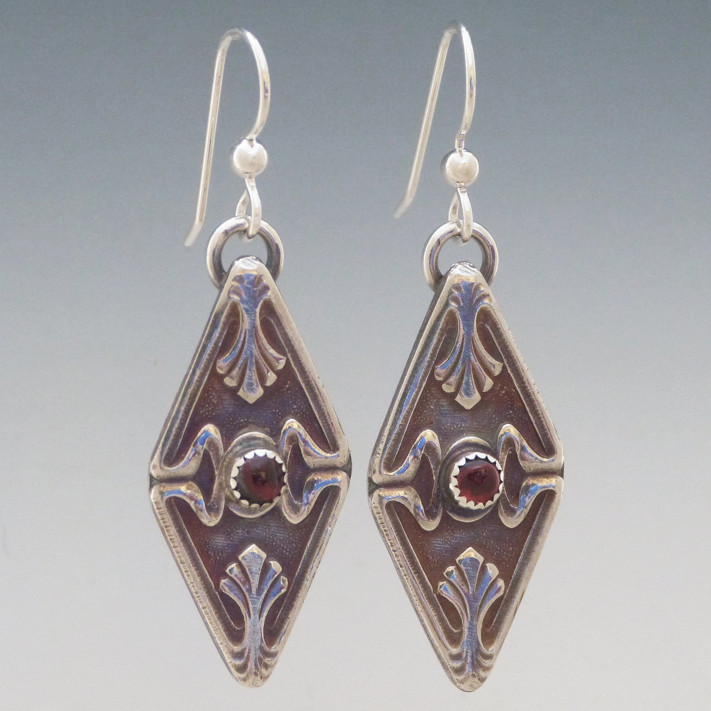 Garnet Art Deco Earrings