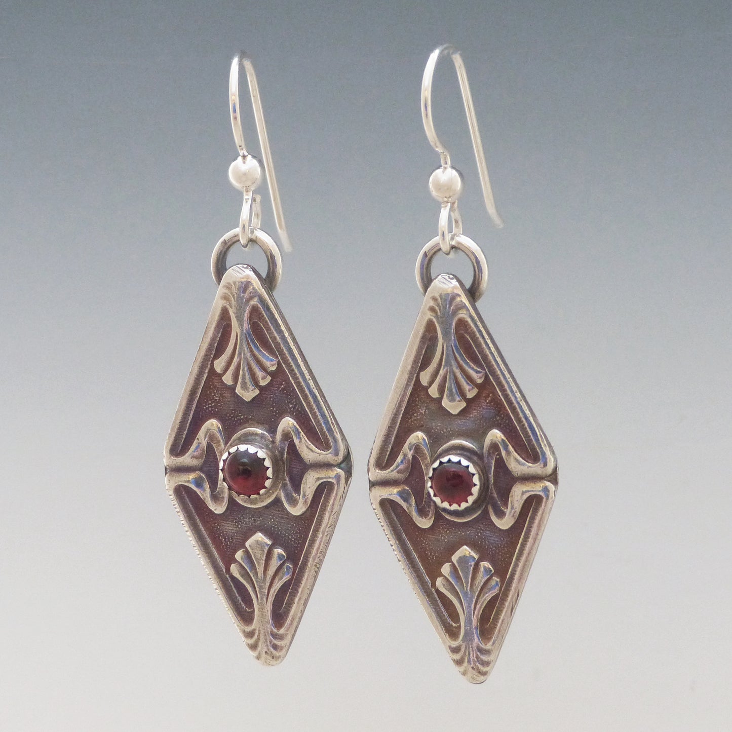 Garnet Art Deco Earrings