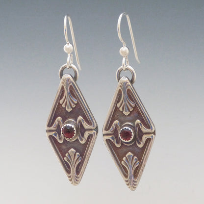 Garnet Art Deco Earrings