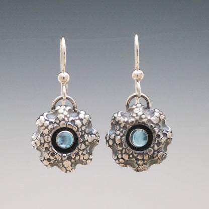 Sea Coral Ice Blue Topaz Earrings