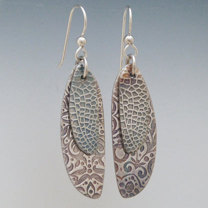 Silver Butterfly Wing Earrings