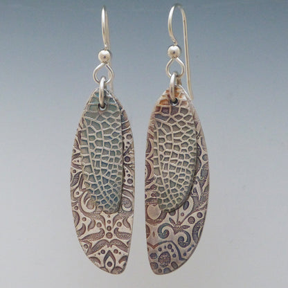 Silver Butterfly Wing Earrings