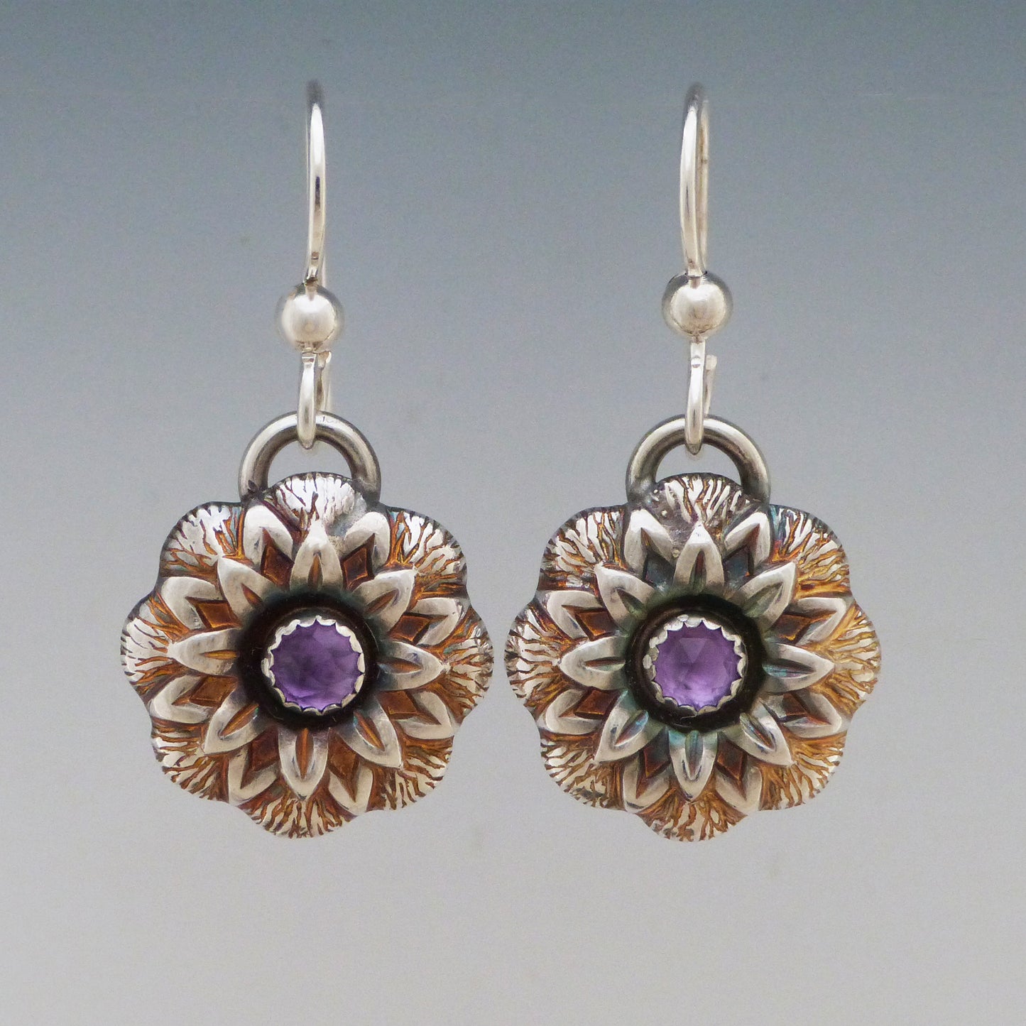 Amethyst Floral Bloom Earrings