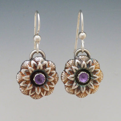 Amethyst Floral Bloom Earrings