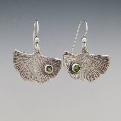 Faceted Citrine Ginkgo Earrings