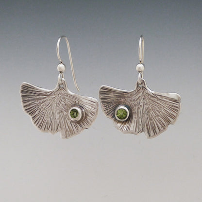 Faceted Citrine Ginkgo Earrings