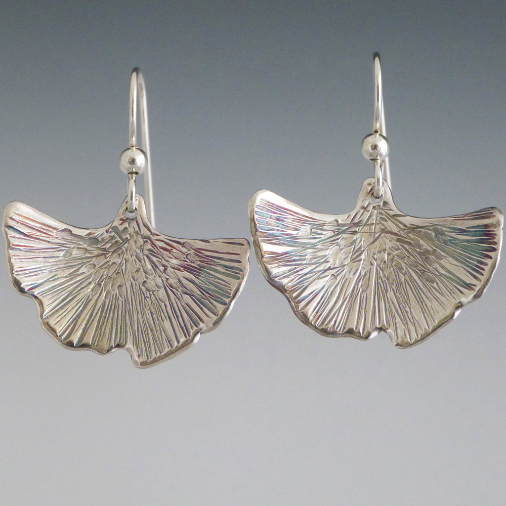 Silver Ginkgo Earrings