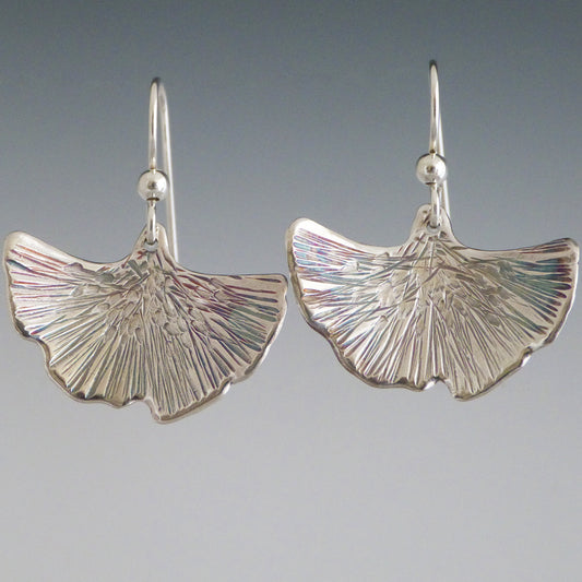 Silver Ginkgo Earrings