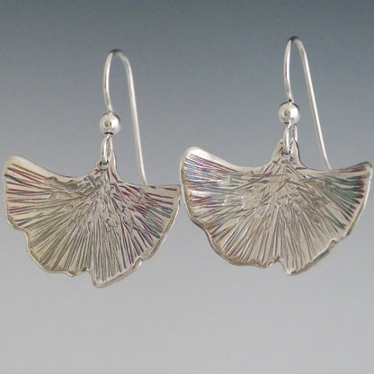 Silver Ginkgo Earrings