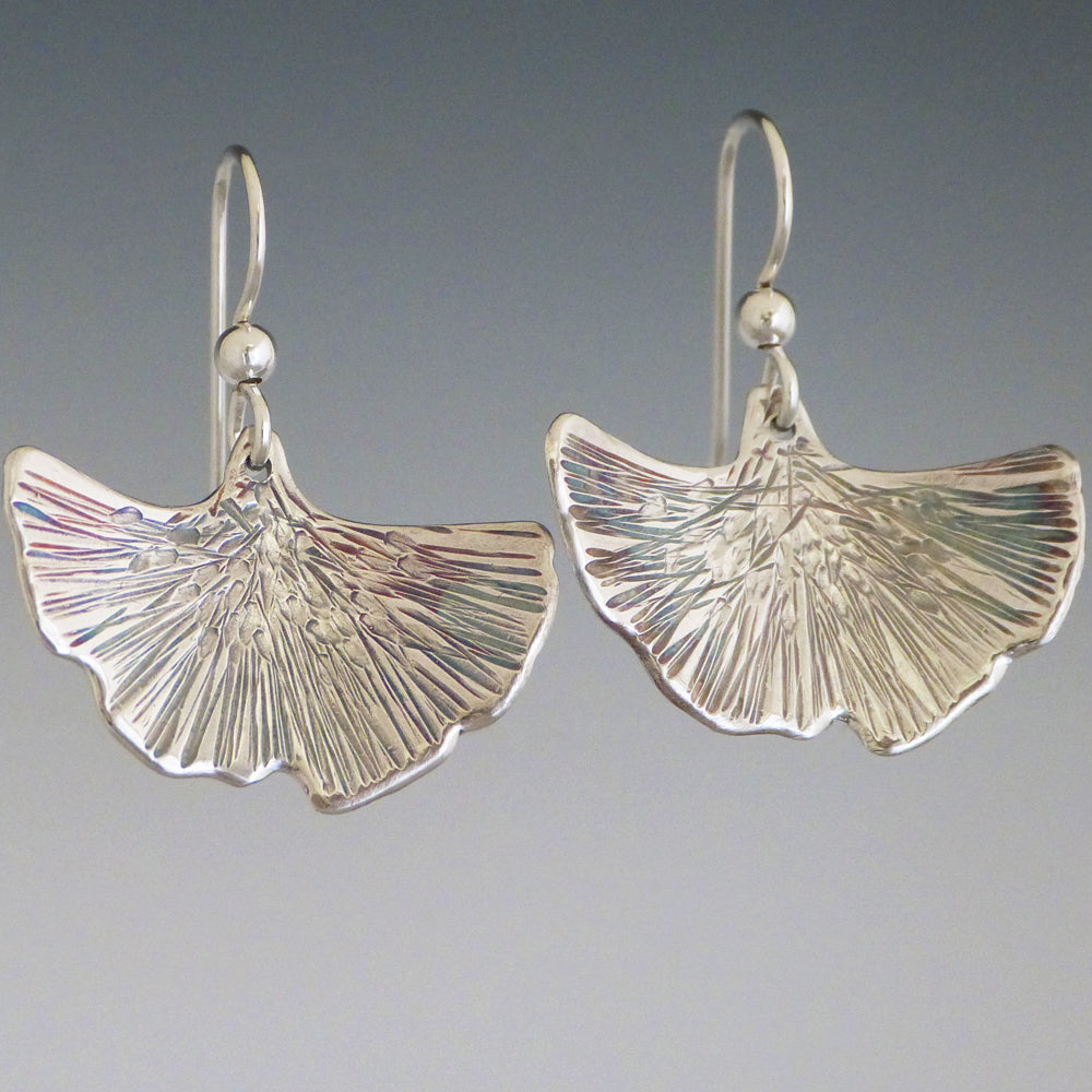 Silver Ginkgo Earrings