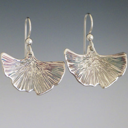 Silver Ginkgo Earrings