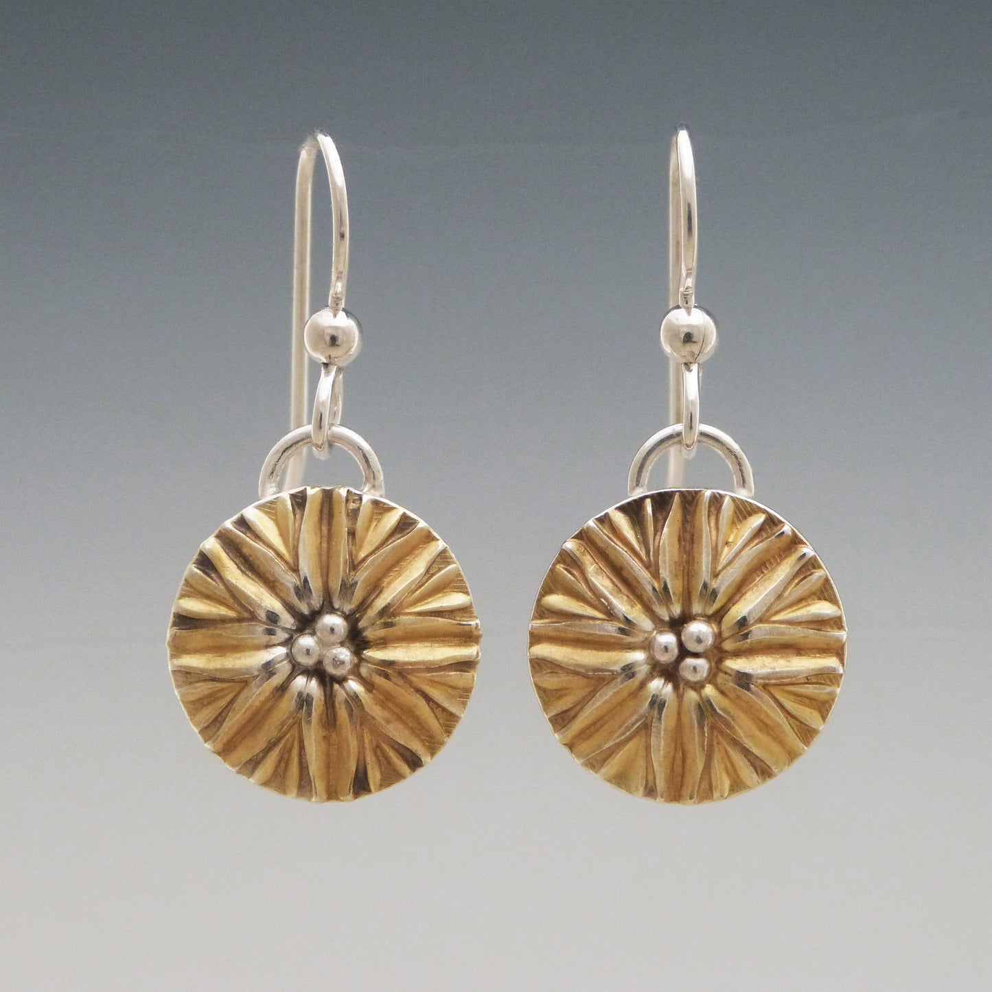 Silver & Gold Plated Daisy Earrings