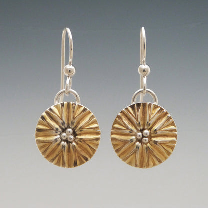 Silver & Gold Plated Daisy Earrings