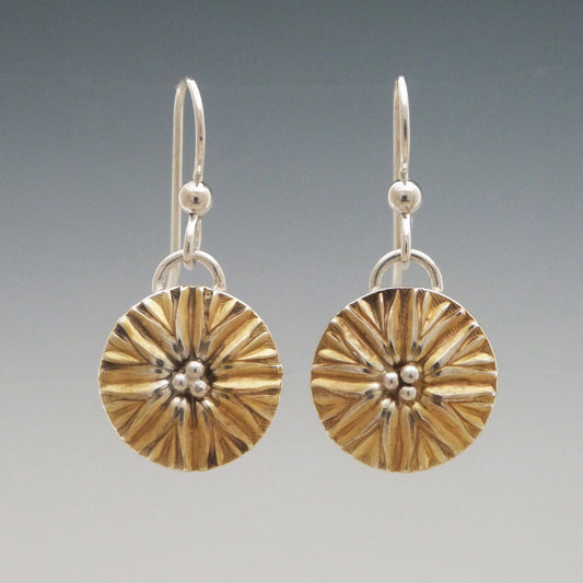 Silver & Gold Plated Daisy Earrings