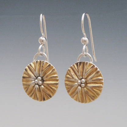 Silver & Gold Plated Daisy Earrings
