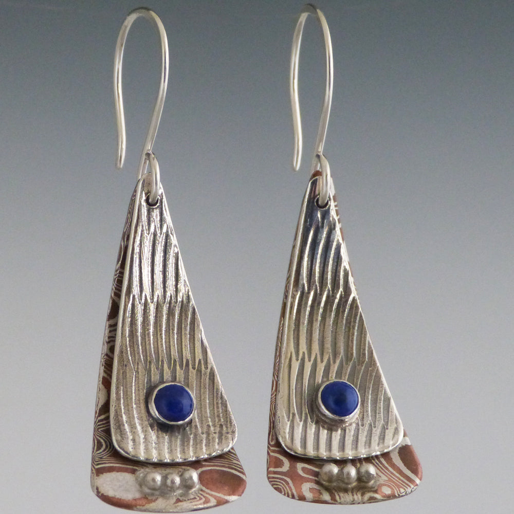 Sterling Silver and Mokume Earrings