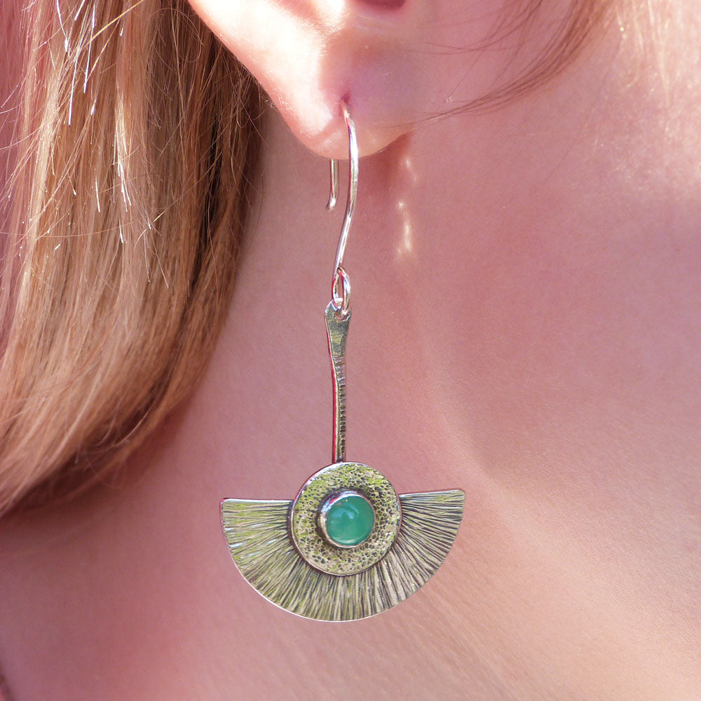 Pit and The Pendulum Earrings in Green