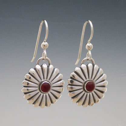 Orange Carnelian Concho Style Earrings