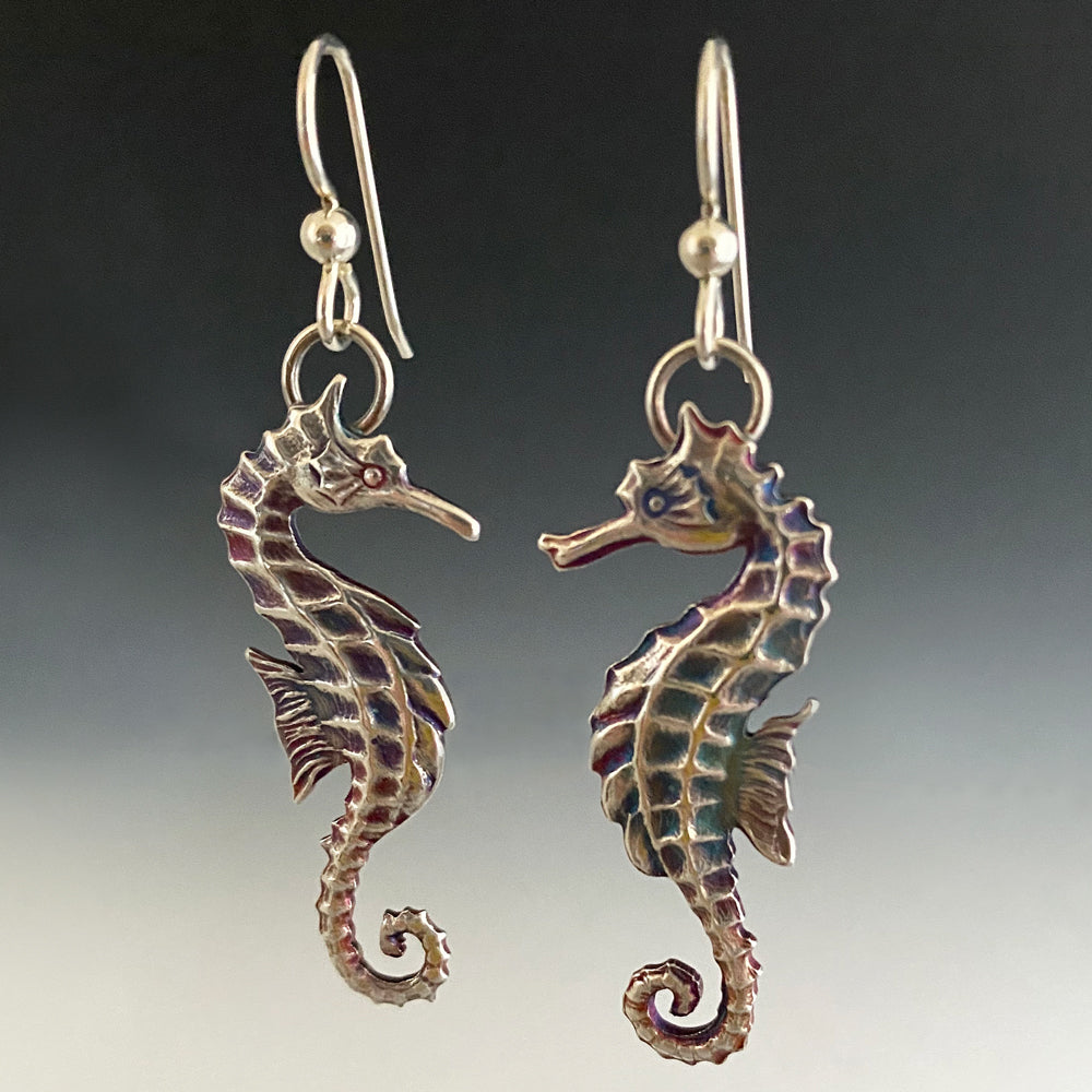 Seahorse Earring Fine Silver