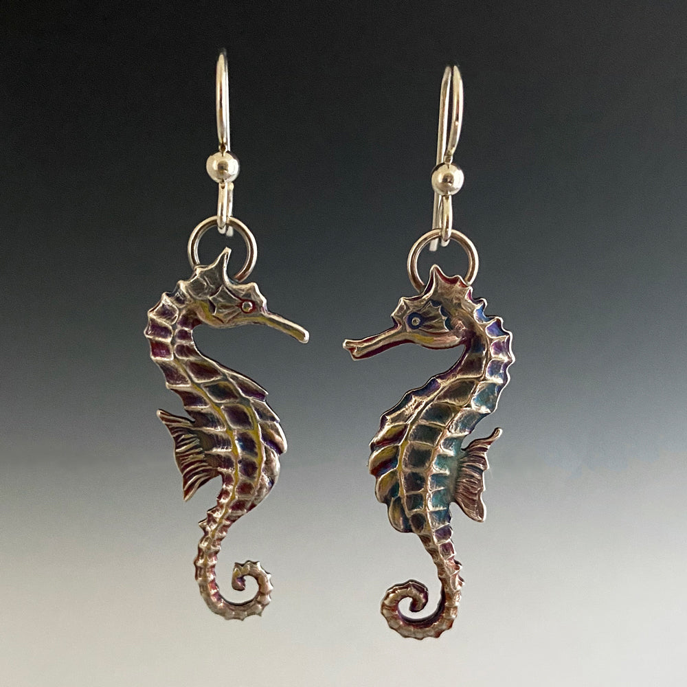 Seahorse Earring Fine Silver