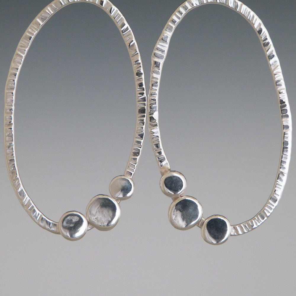 Sterling Silver Hammered Dot Earrings