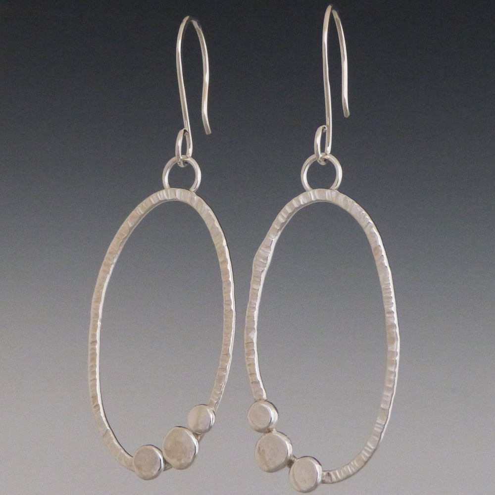 Sterling Silver Hammered Dot Earrings