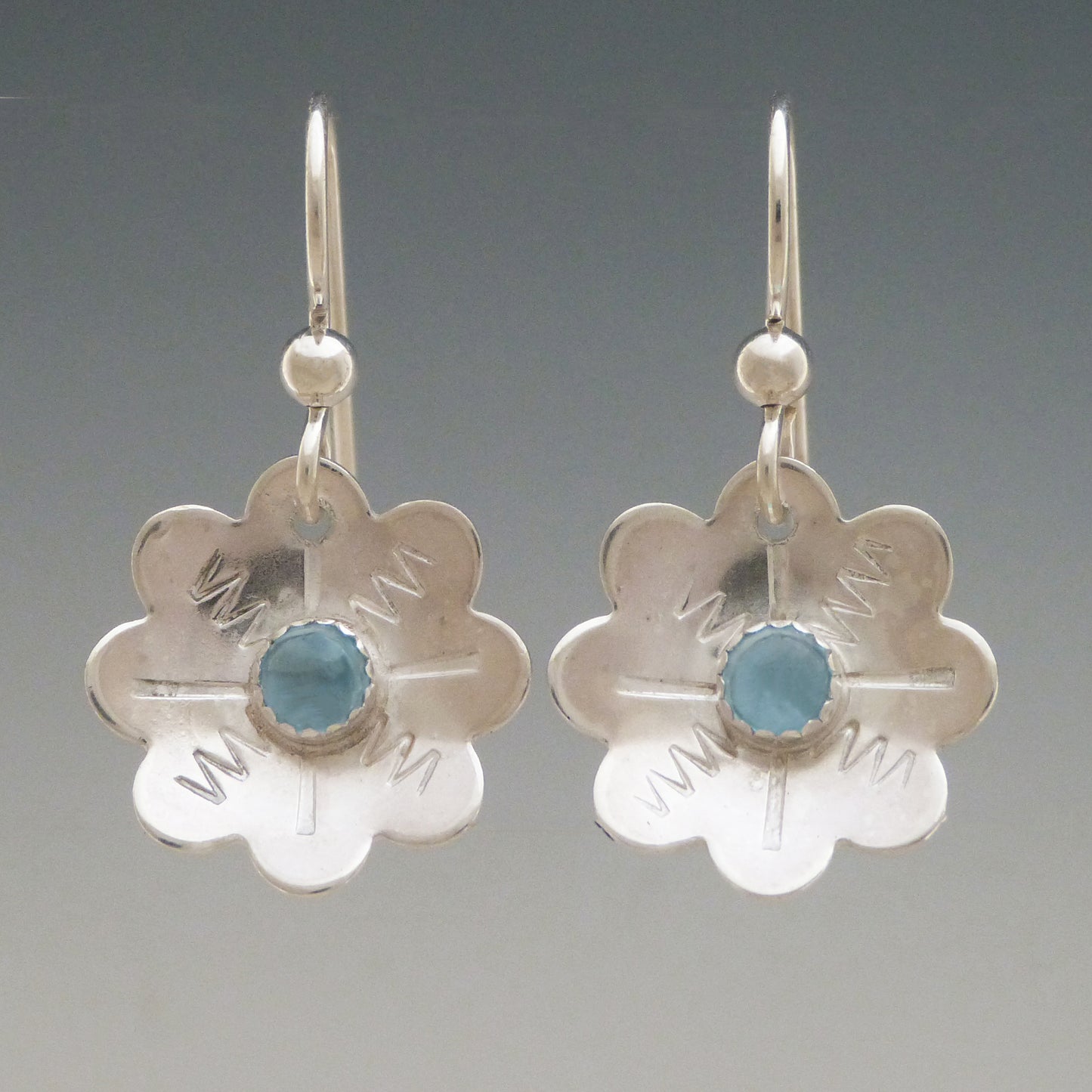 Topaz Gemstone Flower Earrings