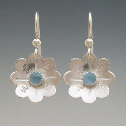 Topaz Gemstone Flower Earrings