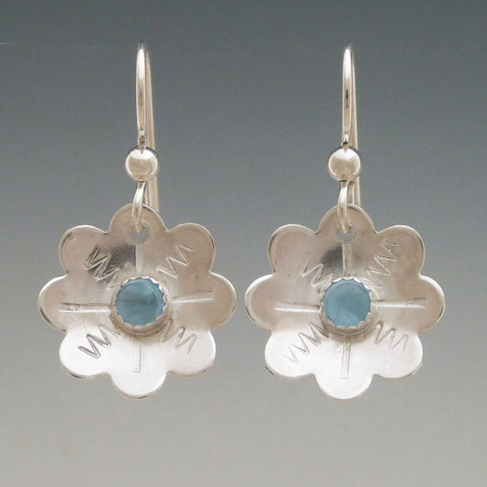 Topaz Gemstone Flower Earrings