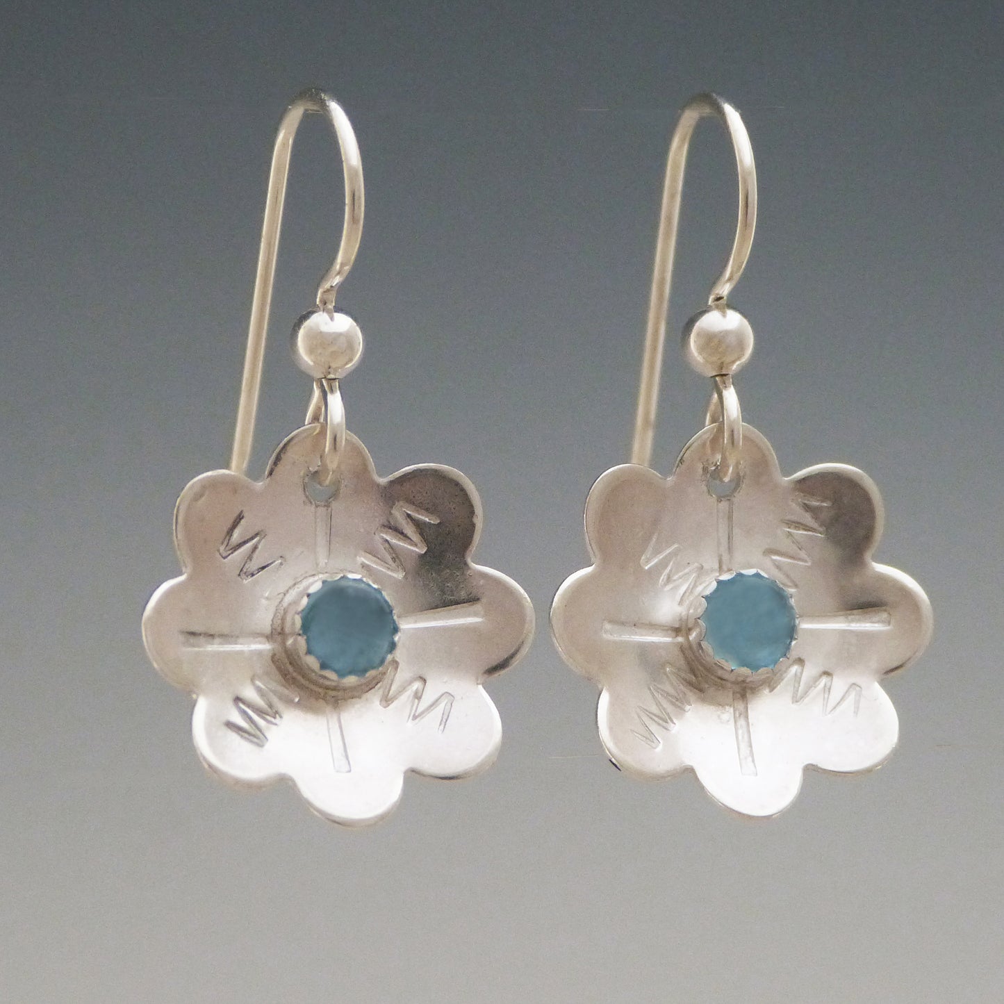 Topaz Gemstone Flower Earrings