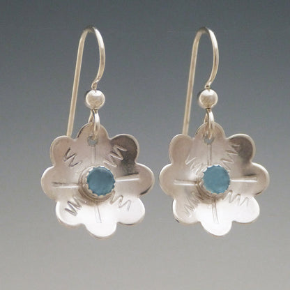 Topaz Gemstone Flower Earrings
