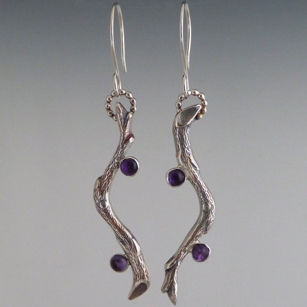 Sterling Silver and Amethyst Earrings