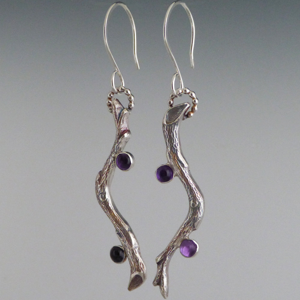 Sterling Silver and Amethyst Earrings