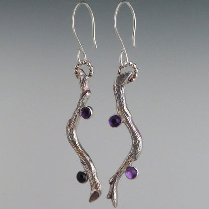 Sterling Silver and Amethyst Earrings