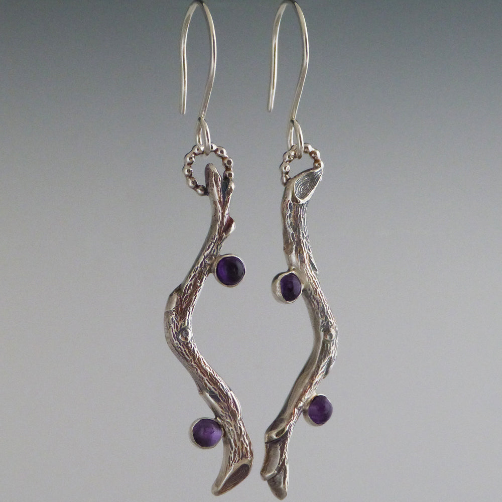 Sterling Silver and Amethyst Earrings