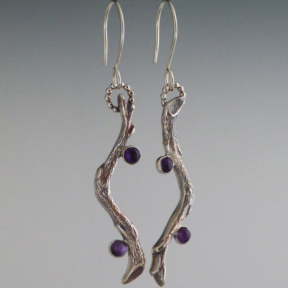 Sterling Silver and Amethyst Earrings