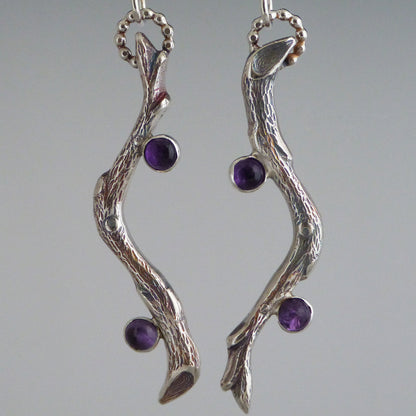 Sterling Silver and Amethyst Earrings