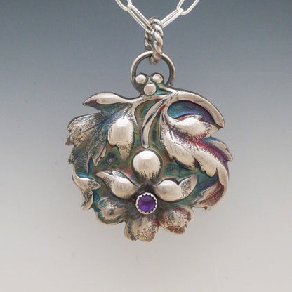 Amethyst Upside Down Flower Necklace