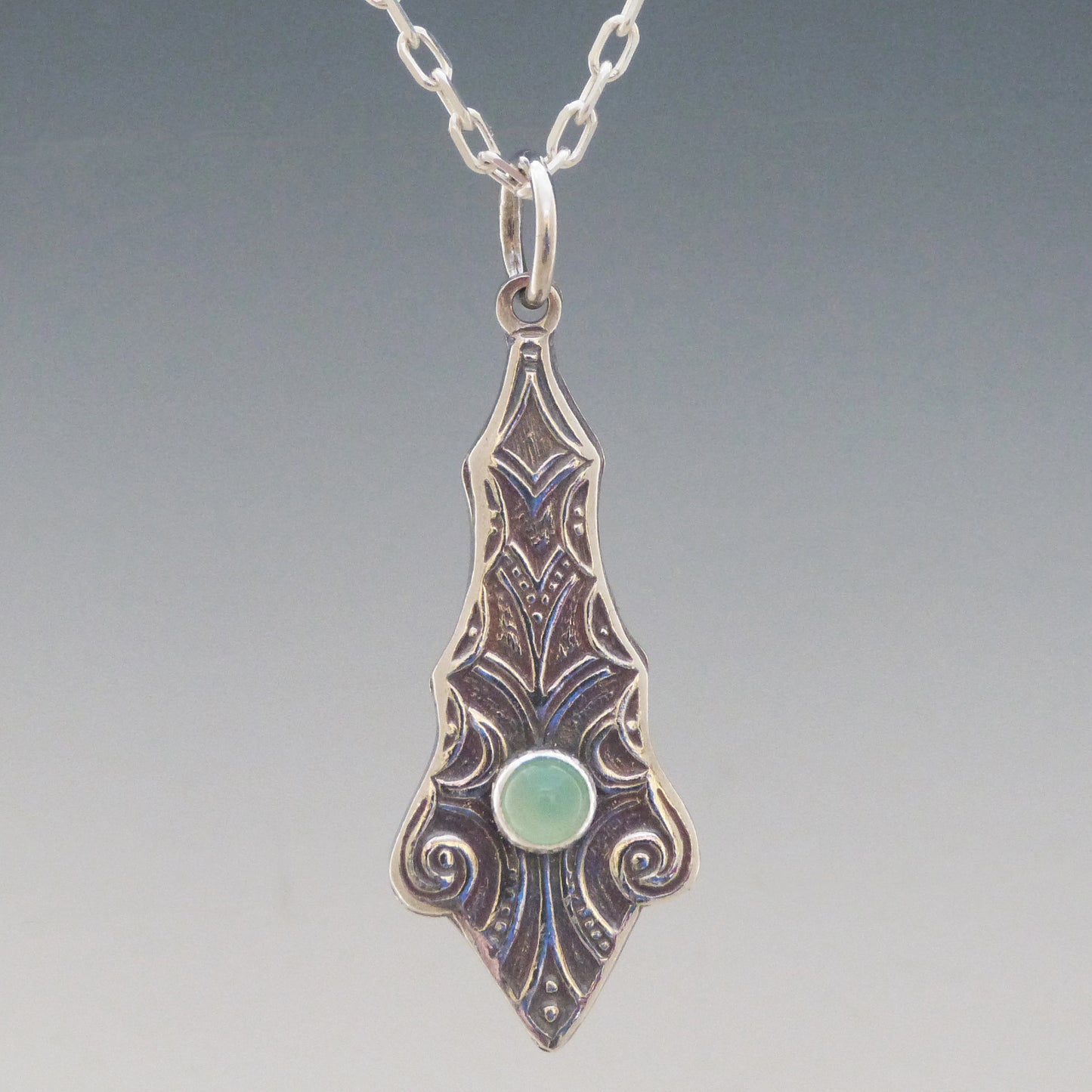Green Chrysoprase Art Nouveau Necklace