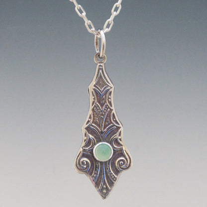 Green Chrysoprase Art Nouveau Necklace