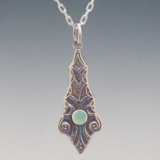 Green Chrysoprase Art Nouveau Necklace