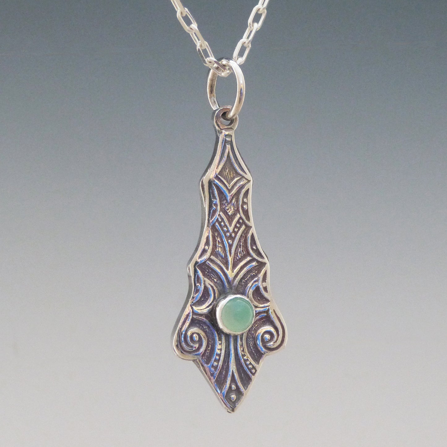 Green Chrysoprase Art Nouveau Necklace