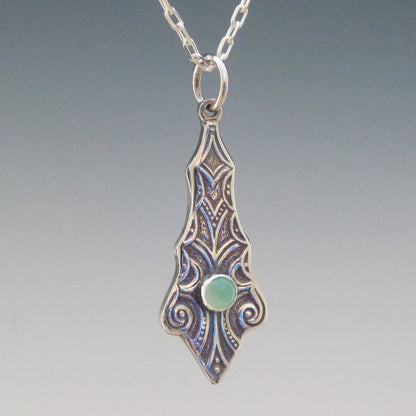 Green Chrysoprase Art Nouveau Necklace