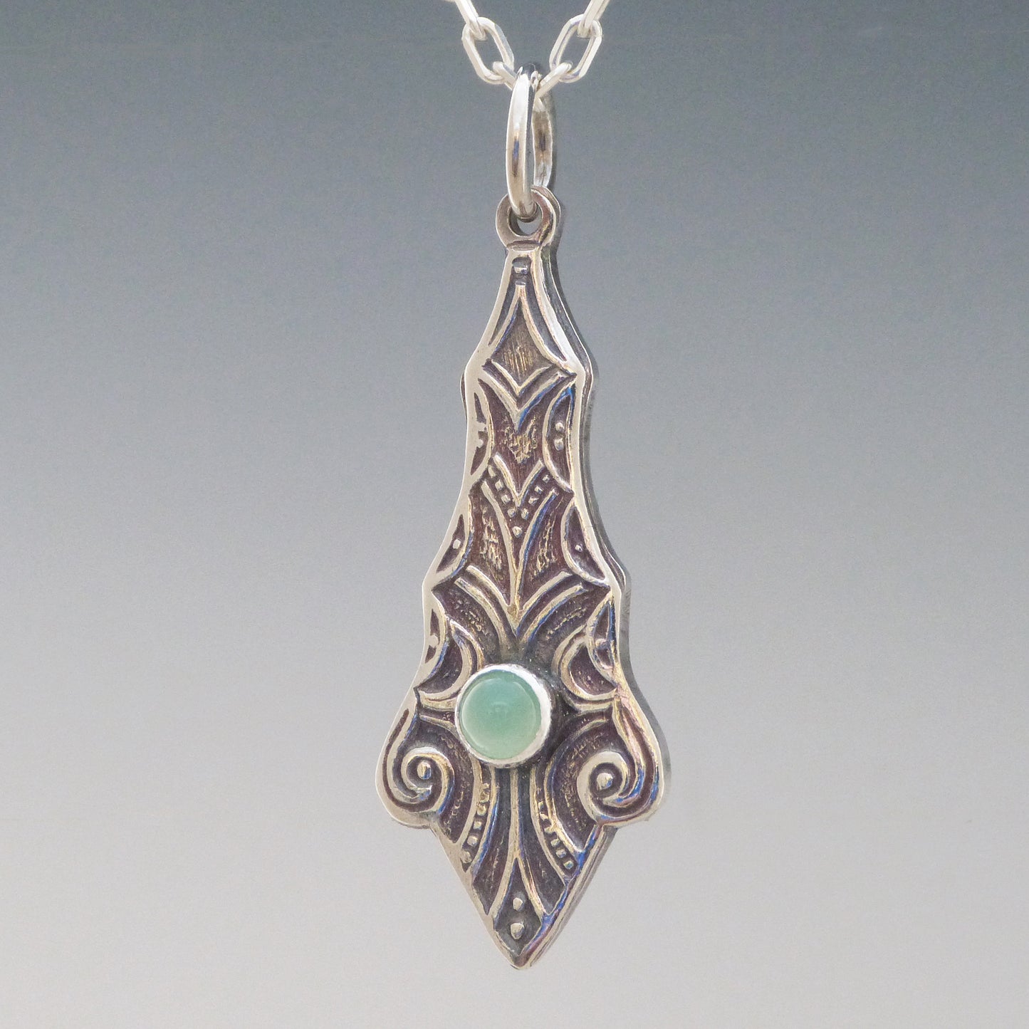 Green Chrysoprase Art Nouveau Necklace