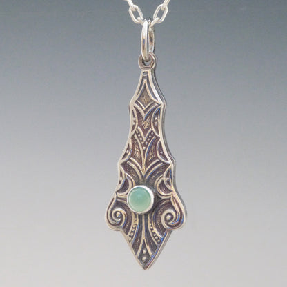 Green Chrysoprase Art Nouveau Necklace